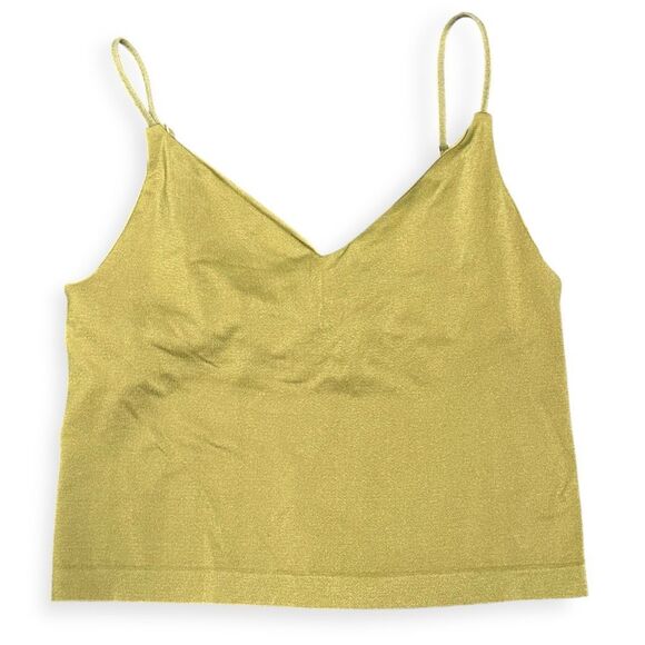 BY ANTHROPOLOGIE Women’s Yellow Green Renna Seamless V-Neck Cami Top Size S/M - Picture 1 of 4